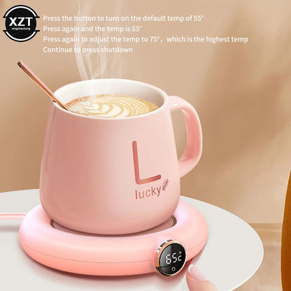 USB Coffee Cup Warmer - Keep Your Drinks Perfectly Heated with Digital Temperature Control