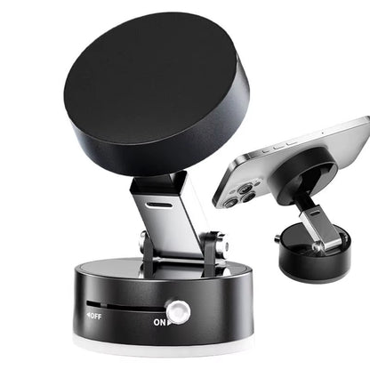 360-Degree Rotatable Vacuum Magnetic Suction Cup Phone Stand - Ideal for Cars, Trucks, and SUVs