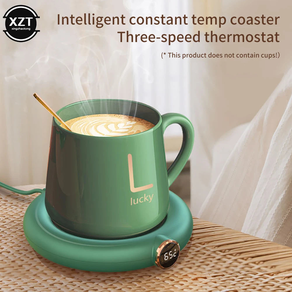 USB Coffee Cup Warmer - Keep Your Drinks Perfectly Heated with Digital Temperature Control