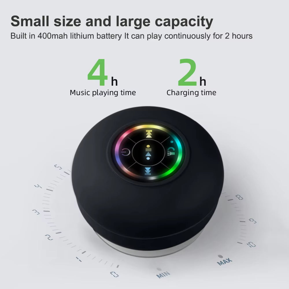 Portable Speaker Wireless Waterproof Shower Speakers for Phone Bluetooth-Compatible Mini Portable Compact Bathroom Speaker